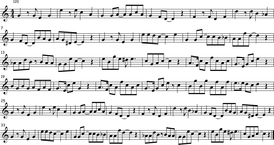 & 4 4 œ ‰ j œ œ œ œ ‰ J œ œ œ œ œ œ œ œ œ œ œ œ œ œ Œ œ ‰ j œ œ œ œ ‰ J œ œ œ b & 7 œ œ œ œ œ œ œ œ œ œ # œ œ Œ œ ‰ j œ œ œ œ œ œ œ œ œ œ œ œ œ œ œ œ b œ œ œ œ œ Œ & 13 œ b œ œ œ ‰ œ œ œ œ œ œ œ œ Œ œ œ œ œ J œ # . œ œ œ œ œ œ Œ . œ œ œ œ œ œ œ œ . œ œ œ œ œ Œ & 19 œ œ œ œ œ œ œ œ . œ œ œ œ œ Œ . œ œ œ œ œ œ œ œ . œ œ œ œ J œ ‰ œ œ œ œ œ œ œ œ œ . œ œ œ œ œ Œ & 25 œ ‰ j œ œ œ œ ‰ J œ œ œ œ œ œ œ œ œ œ œ œ œ œ Œ œ ‰ j œ œ œ œ ‰ J œ œ œ b œ œ œ œ œ œ œ œ œ œ # œ œ Œ & 33 œ ‰ j œ œ œ œ œ œ œ œ œ œ œ œ œ œ œ œ b œ œ œ œ œ Œ œ b œ œ œ ‰ œ œ œ œ œ œ œ œ Œ œ œ œ œ J œ # . œ œ œ œ œ œ Œ 120
